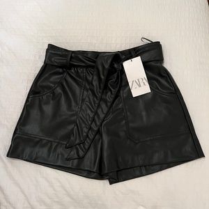 NWT Zara Leather Shorts